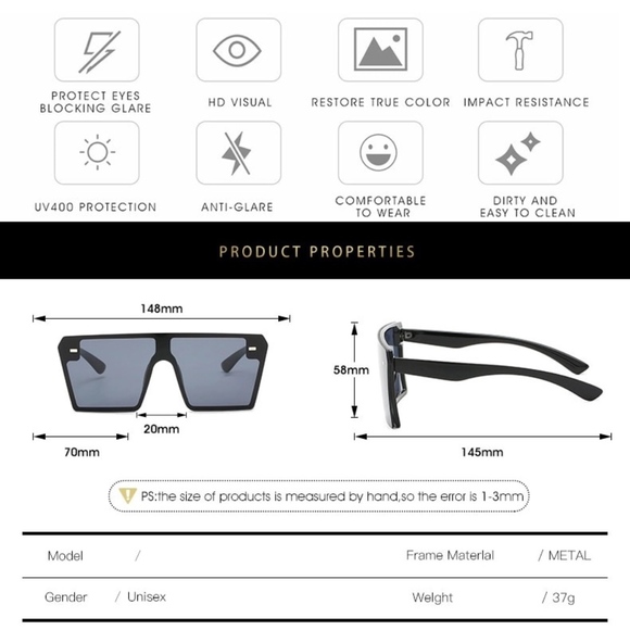 Oversized Shades Sunglasses 2 COLORS AVAILABLE!!! - Picture 6 of 7